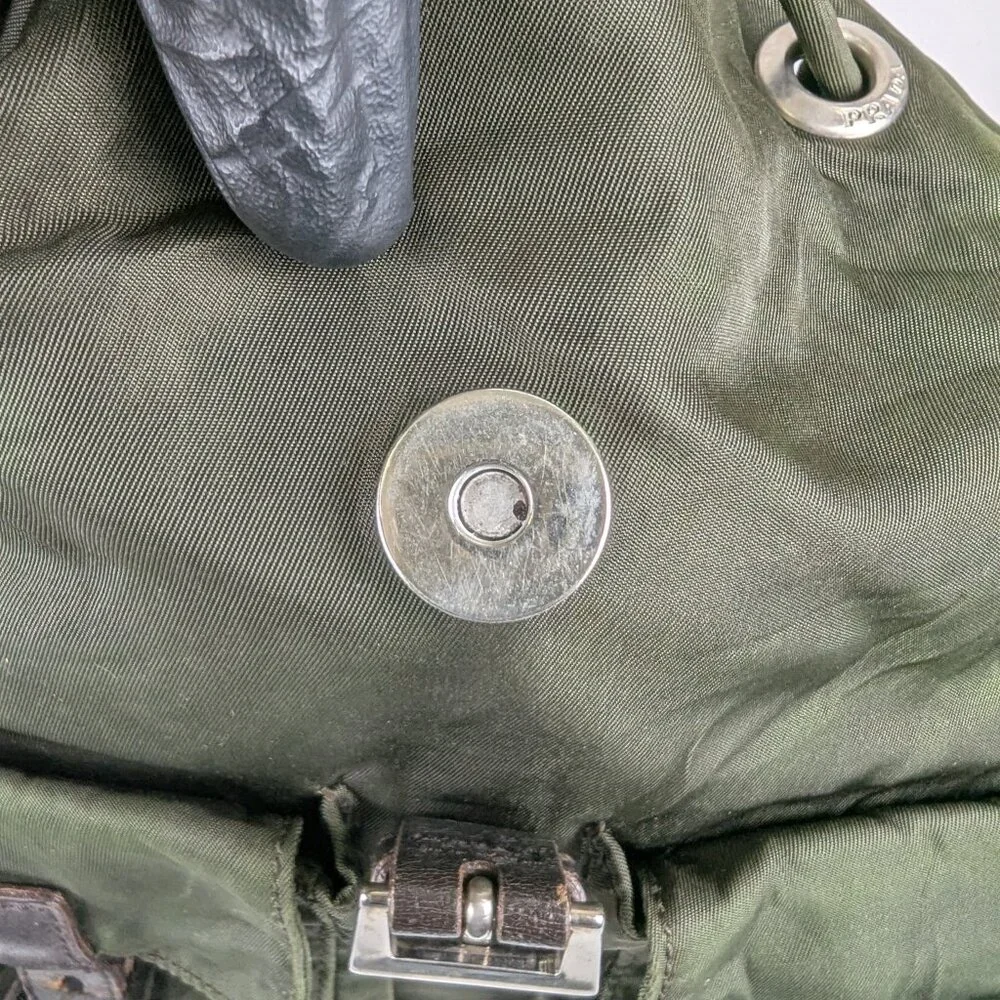 Pre-Loved Prada Tessuto Nylon Backpack Green Made in Italy. - Picture 13 of 16